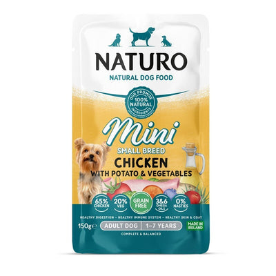 Naturo Adult Mini Grain Free Chicken with Potato & Veg Pouches 150g x 8 Naturo