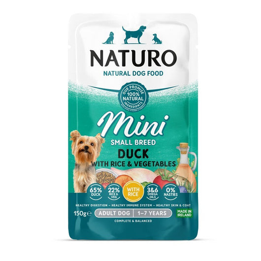 Naturo Adult Mini Duck with Rice & Veg Pouches 150g x 8 Naturo