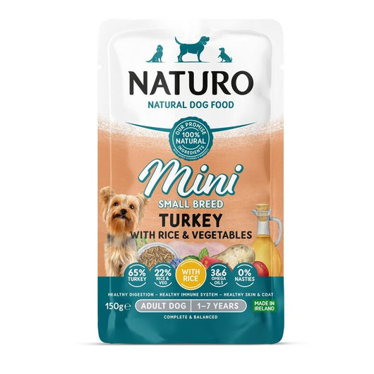 Naturo Adult Mini Turkey with Rice & Veg Pouches 150g x 8 Naturo