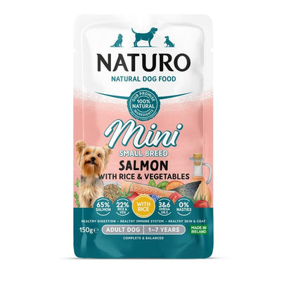 Naturo Adult Mini Salmon with Rice & Veg Pouches 150g x 8 Naturo