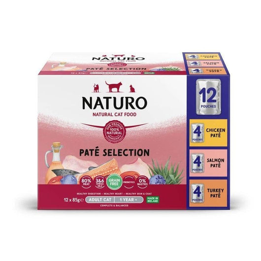 Naturo Cat Adult GF Pate Selection Mix Pouches 85g x 12 x 4 Naturo