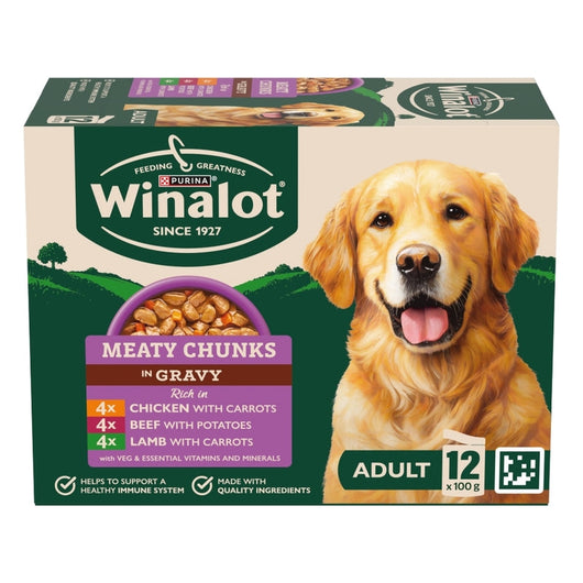 Winalot Adult Meaty Chunks in Gravy 100g x 12 x 4 Winalot