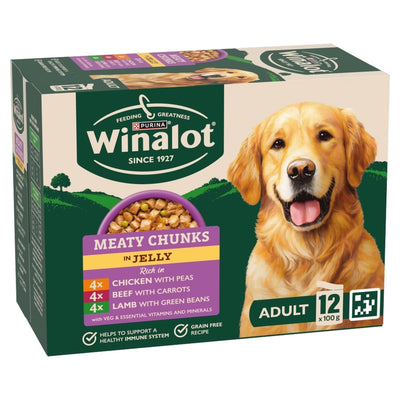 Winalot Adult Meaty Chunks in Jelly 100g x 12 x 4 Winalot