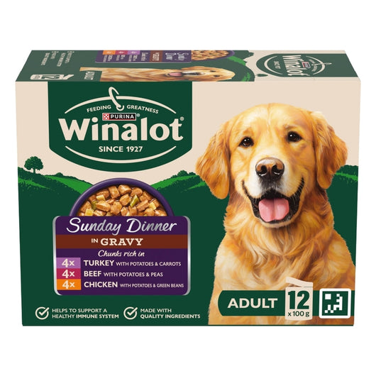 Winalot Adult Sunday Dinner in Gravy 100g x 12 x 4 Winalot