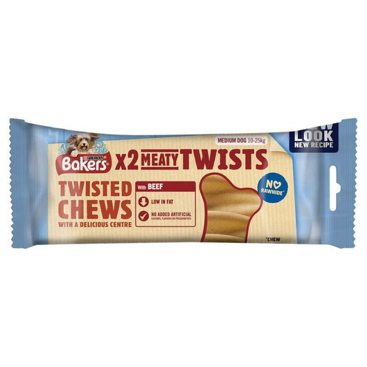 Bakers Meaty Twist Medium Twisted Chews 180g x 10 Bakers