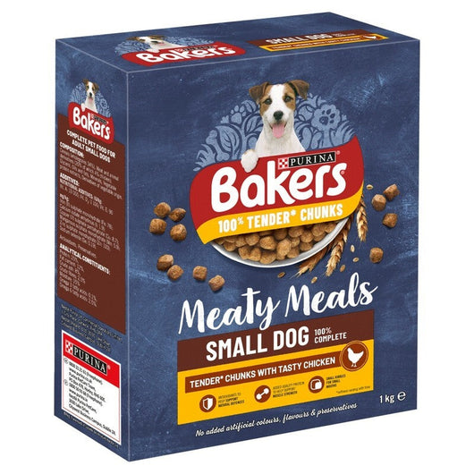 Bakers Complete Meaty Meals Adult Small Dog Chicken 1kg x 5 Bakers