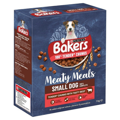 Bakers Complete Meaty Meals Adult Small Dog Beef 1kg x 5 Bakers