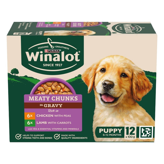 Winalot Puppy Meaty Chunks in Gravy 100g x 12 x 4 Winalot
