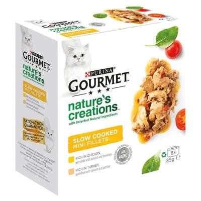 Gourmet Natures Creation Slow Cooked Chicken/Turkey Tins 85g x 8 x 6 Gourmet