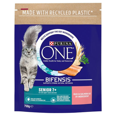 Purina One Senior 7+ Cat Salmon & Wholegrain 750g x 4 Purina One