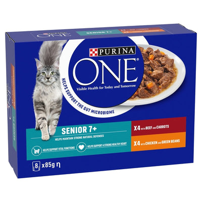 Purina One Senior 7+ Mini Fillet Chicken & Beef Pouches 85g x 8 x 5 Purina One