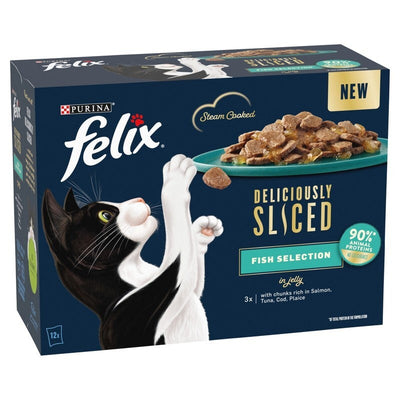 Felix Deliciously Sliced Ocean Fish Selection in Jelly 80g x 12 x 4 Felix