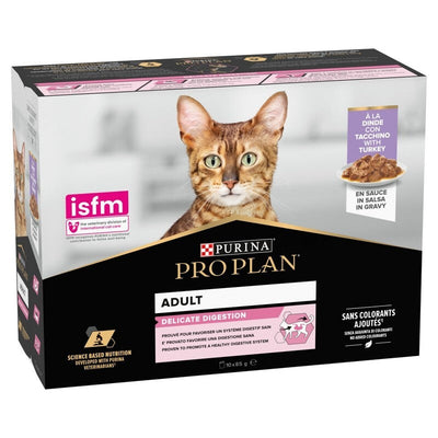 Pro Plan Adult 1+ Delicate Digestion with Turkey Gravy 85g x 10 x 4 Pro Plan