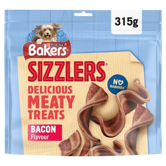 Bakers Sizzlers Maxi Bacon Dog Treats 315g x 3 Bakers