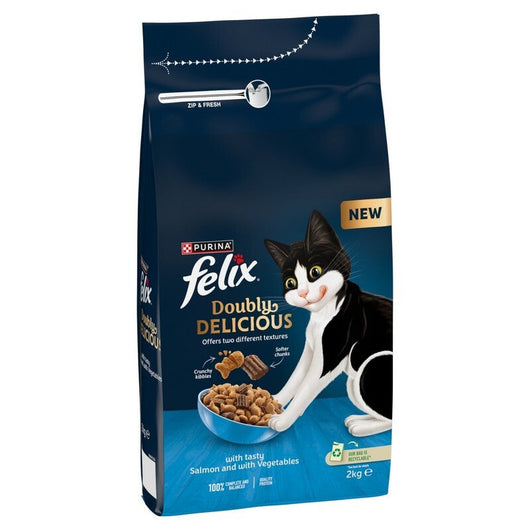 Felix Adult Doubly Delicious Salmon & Veg 2kg Felix