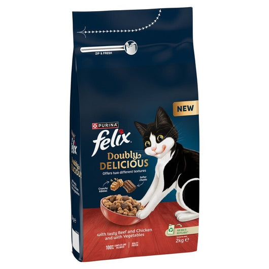 Felix Adult Doubly Delicious Beef, Chicken & Veg 2kg Felix