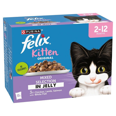 Felix Kitten Original Mixed Selection in Jelly Pouches 85g x 12 x 4 Felix