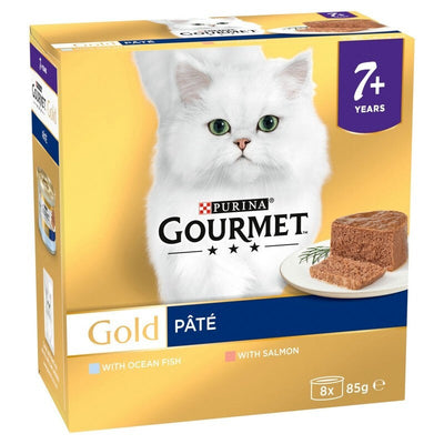 Gourmet Gold Senior 7+ Pate Salmon & Ocean Fish 85g x 8 x 6 Gourmet