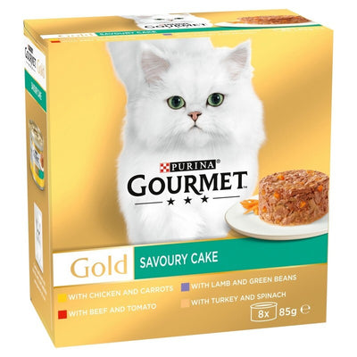 Gourmet Gold Savoury Cake Meat & Veg 85g x 8 x 6 Gourmet