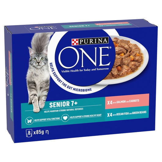 Purina One Senior 7+ Mini Fillets Salmon & Ocean Fish Pouches 85g x 8 x 5 Purina One
