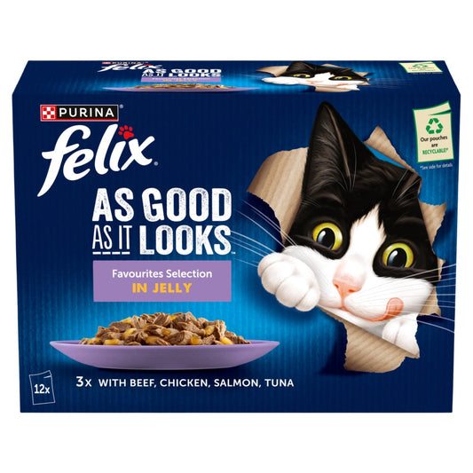 Felix Adult AGAIL Favourites Pouches 85g x 12 x 4 Felix