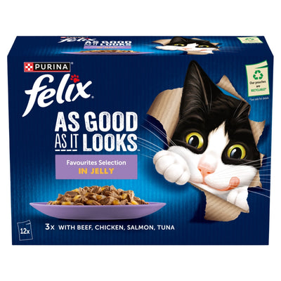 Felix Adult AGAIL Favourites Pouches 85g x 12 x 4 Felix
