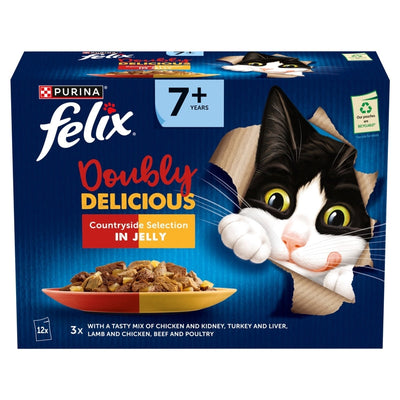 Felix Senior AGAIL Pouches Doubly Delicious 7+ Meat 85g x 12 x 4 Felix