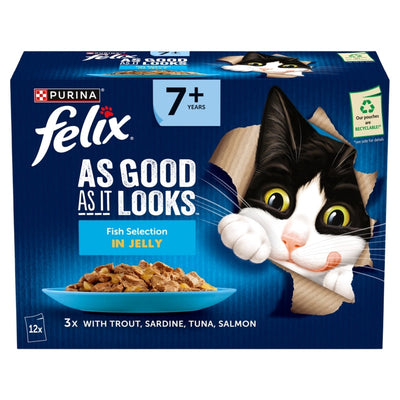 Felix Senior AGAIL Pouches 7+ Fish 85g x 12 x 4 Felix