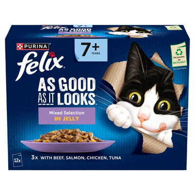 Felix Senior AGAIL Pouches 7+ Mixed 85g x 12 x 4 Felix