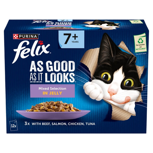 Felix Senior AGAIL Pouches 7+ Mixed 85g x 12 x 4 Felix