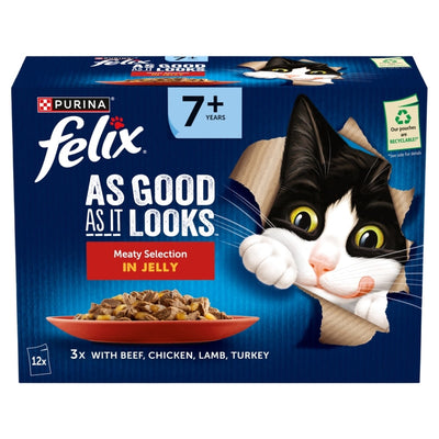 Felix Pouches AGAIL Senior 7+ Meat 85g x 12 x 4 Felix