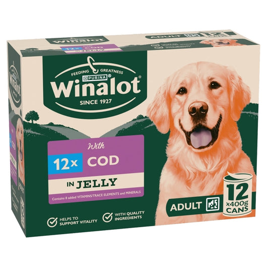 Winalot Classic with Cod in Jelly 400g x 12 Winalot