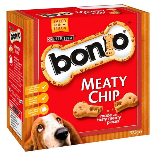 Bonio Meaty Chip Dog Biscuits 375g x 5 Bonio