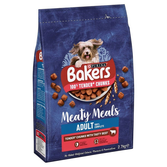 Bakers Adult Complete Meaty Meals Beef 2.7kg Bakers