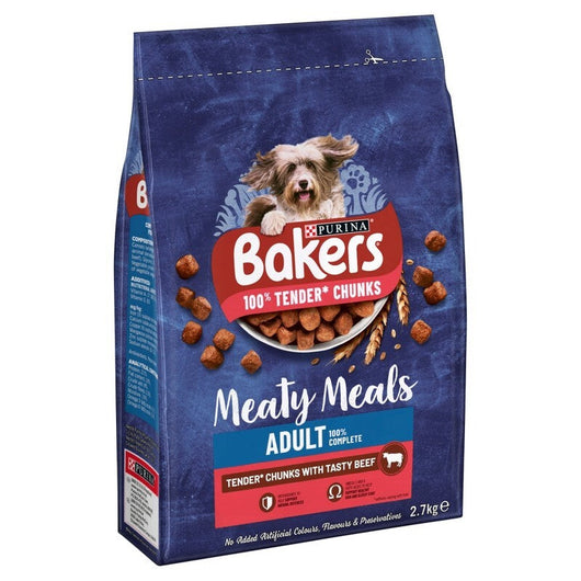 Bakers Adult Complete Meaty Meals Beef 2.7kg Bakers