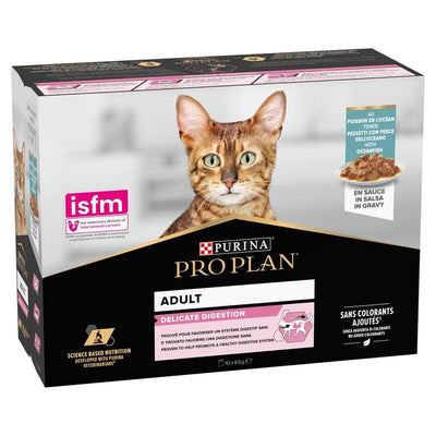 Pro Plan Adult 1+ Delicate Digestion with Ocean Fish Gravy Pouches 85g x 10 x 4 Pro Plan