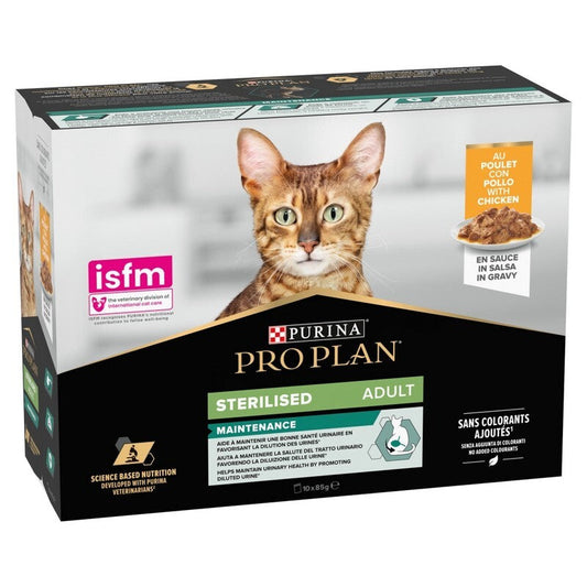 Pro Plan Adult 1+ Sterilised Maintenance with Chicken Gravy Pouches 85g x 10 x 4 Pro Plan