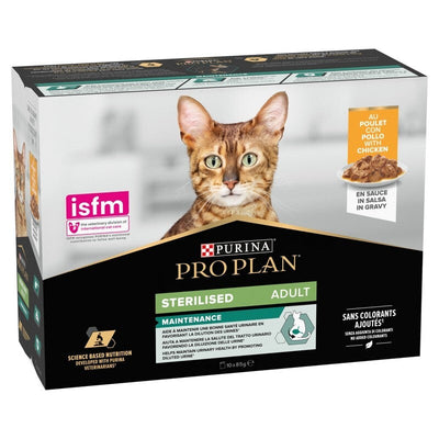 Pro Plan Adult 1+ Sterilised Maintenance with Chicken Gravy Pouches 85g x 10 x 4 Pro Plan