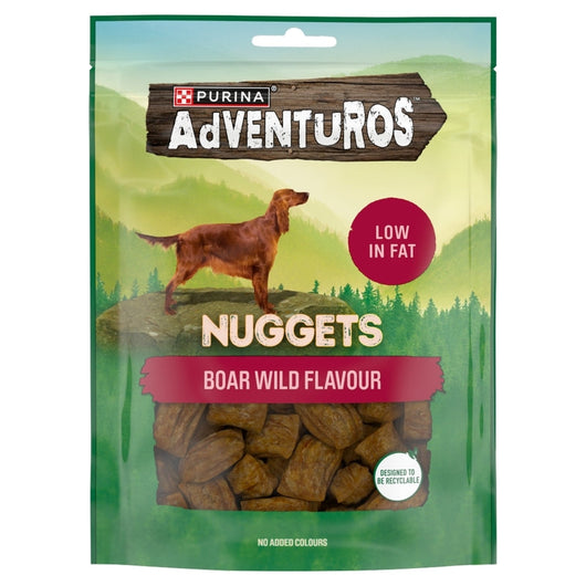 Adventuros Wild Boar Nuggets Dog Treats 90g x 6 Adventuros