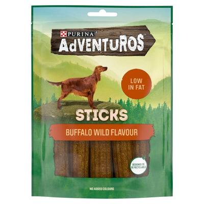 Adventuros Wild Buffalo Sticks Dog Treats 120g x 6 Adventuros