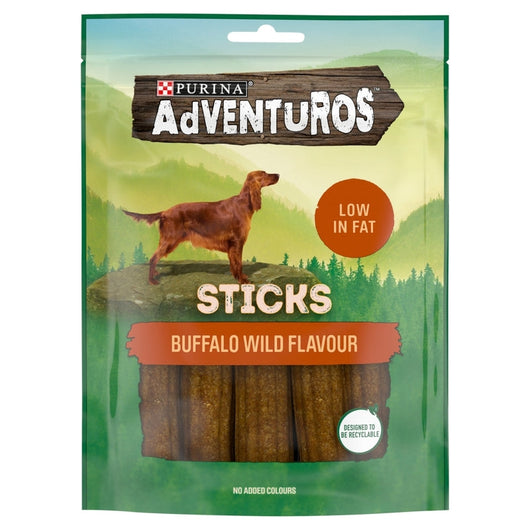 Adventuros Wild Buffalo Sticks Dog Treats 120g x 6 Adventuros