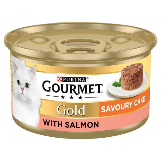Gourmet Gold Savoury Cake Salmon Cat Food 85g x 12 Gourmet
