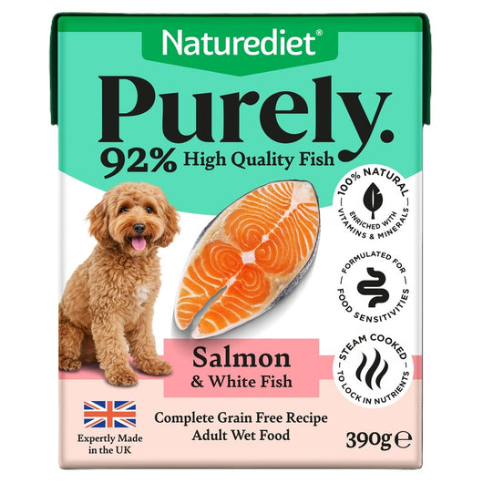 Naturediet Adult Purely Salmon & White Fish Grain Free Cartons 390g x 12