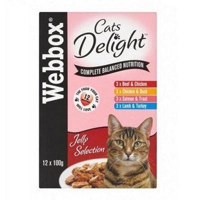 Webbox Cat Delight in Jelly Pouches 100g x 12 x 4 Webbox