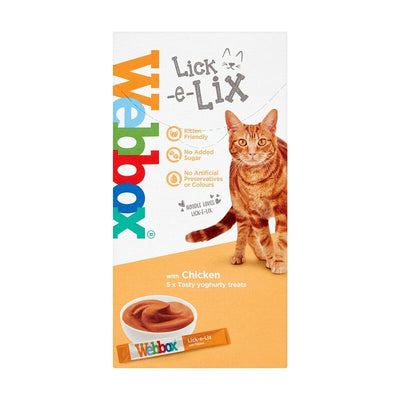 Webbox Lick e Lix Yoghurt Chicken Cat Treat 15g x 5 x 10 Webbox