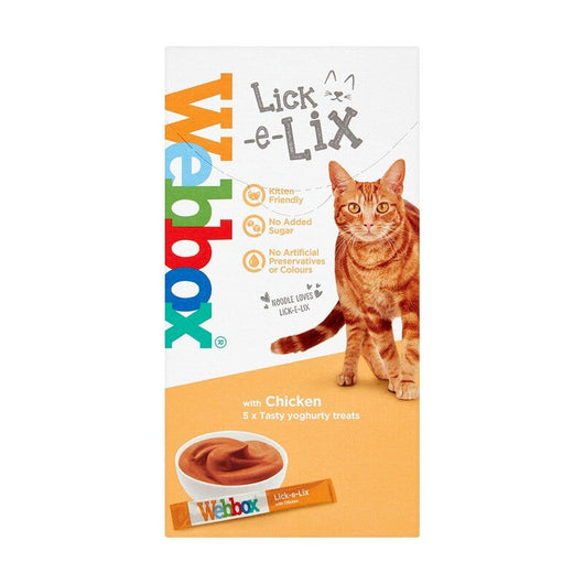 Webbox Lick e Lix Yoghurt Chicken Cat Treat 15g x 5 x 10 Webbox