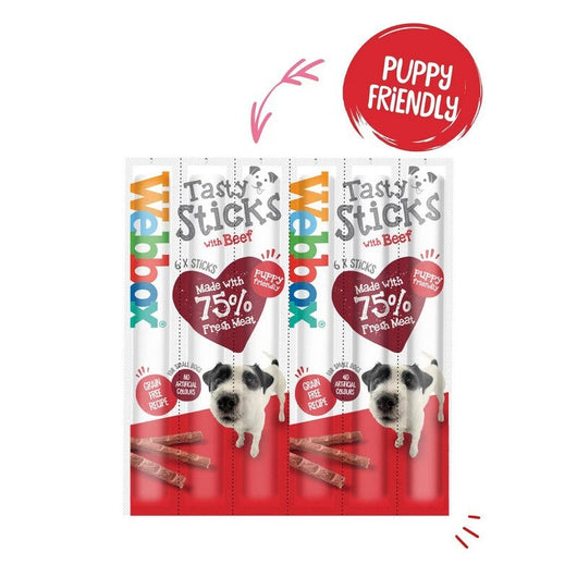 Webbox Tasty Sticks Beef Small 6 Sticks x 12 Webbox