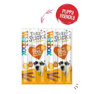 Webbox Tasty Sticks Chicken Small 6 Sticks x 12 Webbox