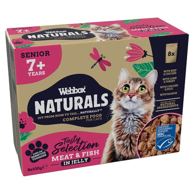 Webbox Naturals Cat Senior 7+ Mixed in Jelly Pouches 100g x 8 x 7 Webbox Naturals