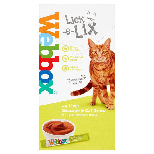Webbox Lick e Lix Cream Liver with Cat Grass 15g x 5 x 17 Webbox